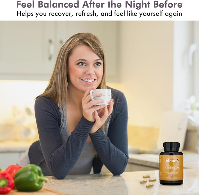 Cloud9 Gold Guard - Turmeric Supplement with BioPerine for Liver &amp Joint Support - 635 mg Turmeric Root + Extract - Vegan Non-GMO 60 Capsules