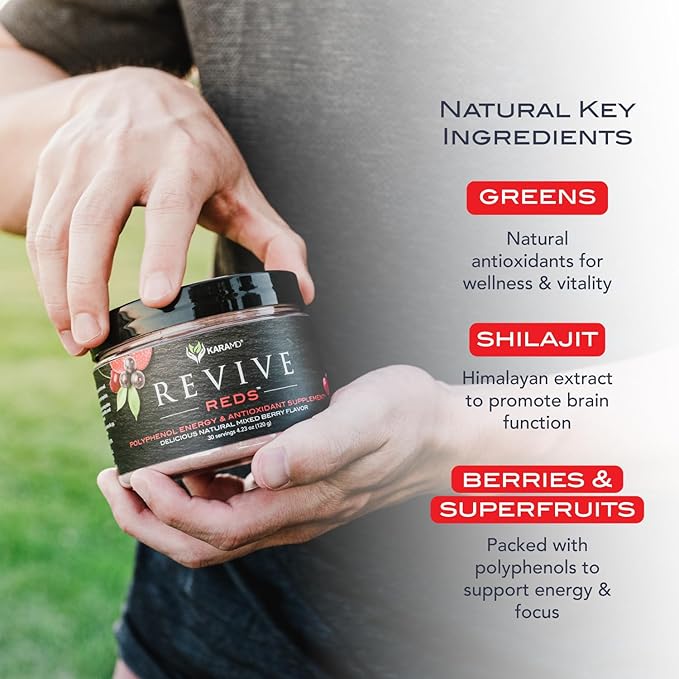 KaraMD Lectin Guard Gut Repair Colon Cleanse Supplement &amp Revive Reds Polyphenol Energy Booster | Antioxidants Shilajit &amp Enzymes | Non-GMO Gluten Free Vegan Friendly (30 Servings)