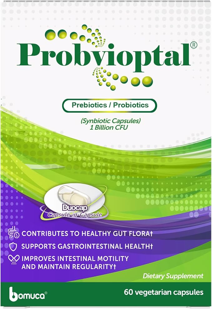 Probvioptal 60 Capsules (1 Year Supply) Probiotics &amp Prebiotics Duocap 1 Billion CFU Gluten Free