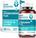 Bold Botanica Ashwagandha Plus – Ashwagandha Supplement for Women &amp Men – Stress Mood Memory &amp Energy Support – Triple Adaptogenic Formula with Amla &amp Holy Basil 1 Capsule Daily – 30 Ve