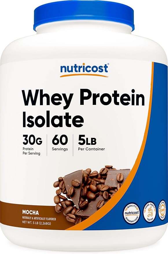 Nutricost Whey Protein Isolate (Mocha) 5LBS - Gluten Free &amp Non-GMO
