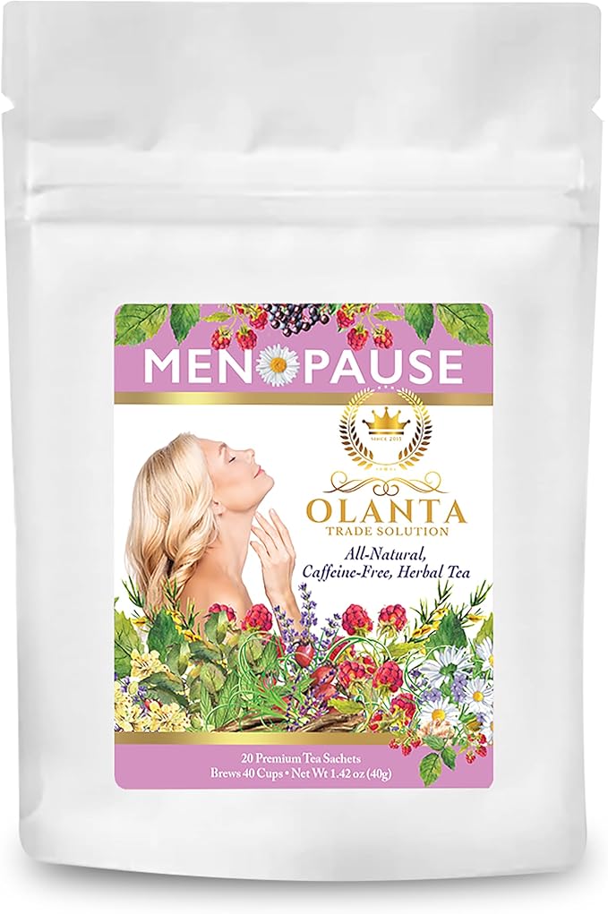 Premium Menopause Relief Tea - Eleuthero Root Menopause Tea Energy Boost &amp Stress Relief Blend Natural Relief for Hot Flashes - 20 Premium Tea Sachets