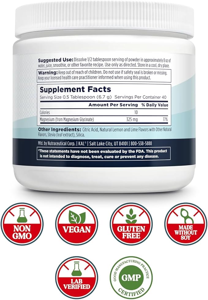 Dynamic Health Organic Tart Cherry and KAL Calming Magnesium Powder - Unsweetened 100% Juice Concentrate and Lemon Lime Flavor Magnesium Supplement - 31 Servings 32oz and 40 Servings 9.5 OZ