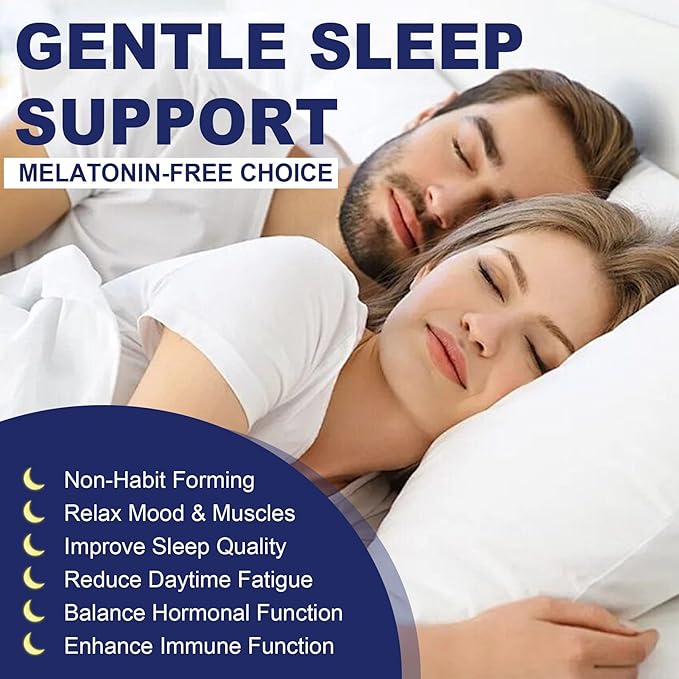 Sleep Gummies No Melatonin Sleep Aid for Adults with Magnesium Glycinate Melatonin Free Calm Sleeping Gummy Supplement with L-Tryptophan L-Theanine GABA Ashwagandha Valerian - Sugar Free 120ct