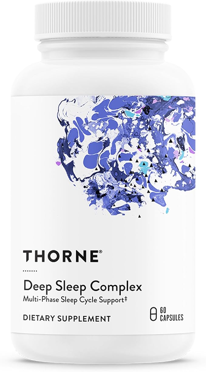 THORNE - Deep Sleep Complex - All-Natural Sleep Supplement - Supports Sleep Quality &amp All Phases of The Sleep Cycle* - with L-Theanine Chamomile &amp Maizinol - Third-Party Certified - 60 Capsul