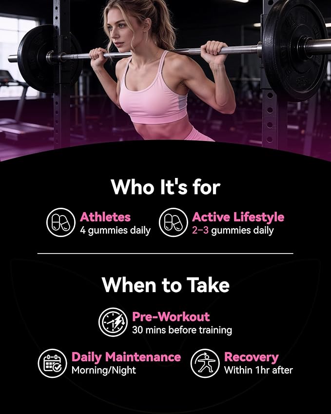 Creatine Monohydrate Gummies for Women 5000mg - 6-in-1 with Biotin Zinc B6 B12 - Sugar-Free Raspberry Creatine Chewables for Muscle Energy &amp Skin - 120 Count