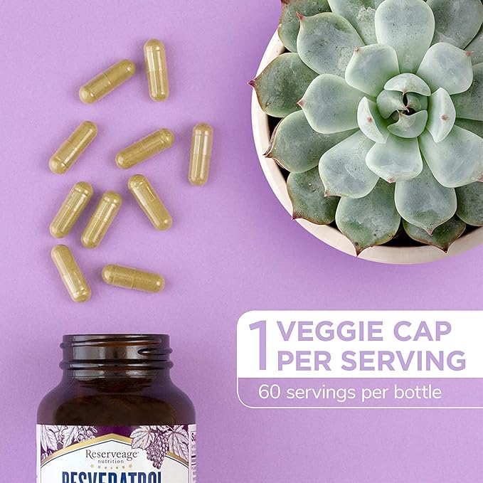 Reserveage Nutrition Keratin Hair Booster with Biotin &amp Resveratrol Hair and Nail Growth Supplement 120 Capsules (60 Servings) &amp Resveratrol 500 mg Supports Healthy Aging and Immune System