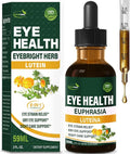 Eyebright Herb Eye Health Drops Bilberry &amp Lutein Liquid Extract Herbal Supplement for Eye Strain Relief &amp Sight Care Support. Euphrasia Officinalis Arándanos Luteína para Los Ojos. 2oz