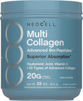 NeoCell Multi Collagen Bio-Peptides Powder | 22oz | Advanced with Hyaluronic Acid and Vitamin C | 10 Super Types of Collagen | Superior Absorption | Grassfed Protein Supplement