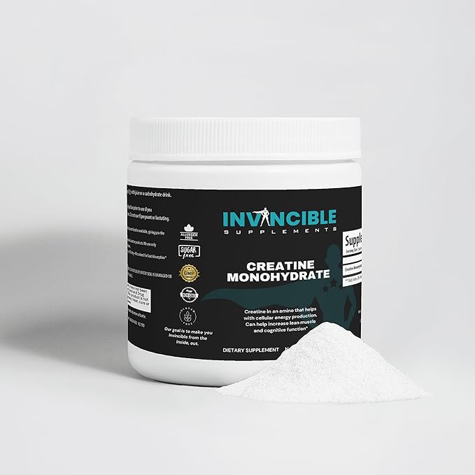 Creatine Monohydrate Powder | Non-GMO Vegan Supplement for Muscle Growth Strength Performance &amp Cognitive Support | Lab Tested Gluten-Free 60 Servings