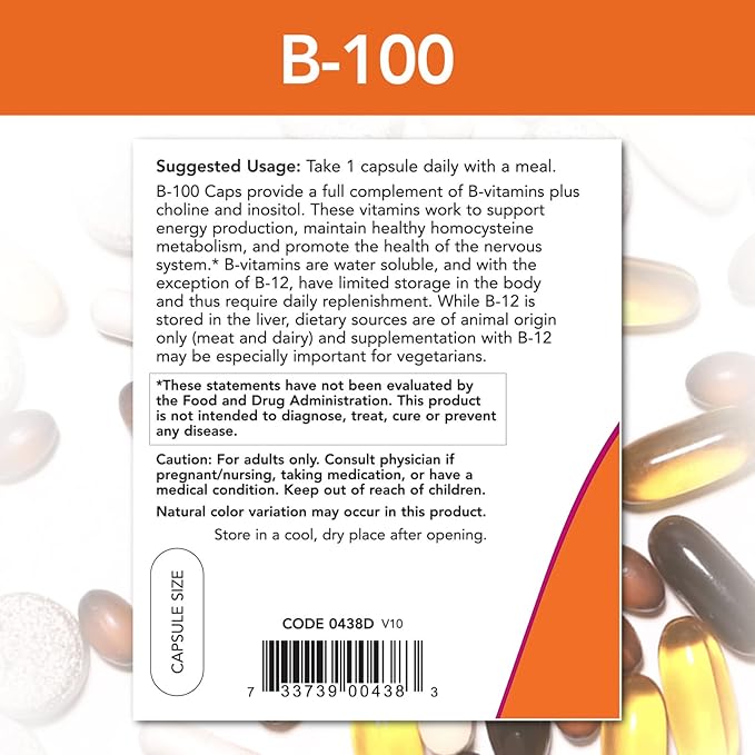 Now Foods B-100 250 caps (Pack of 2)