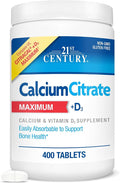 21st Century Vitamins Calcium Citrate Plus D3 Maximum Tablets 400 Count