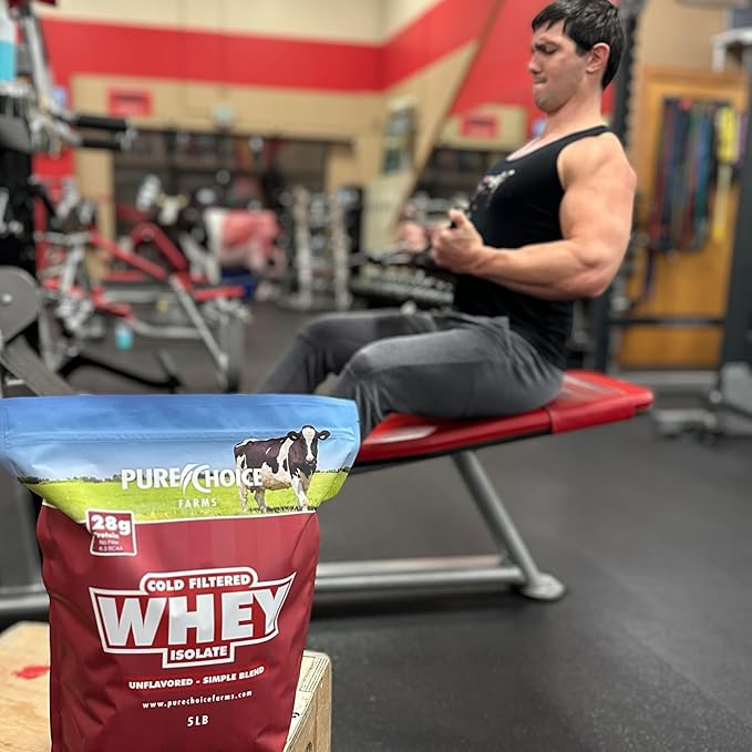 Pure Choice Unflavored Whey Protein Isolate Powder 28g Protein &amp Sugar-Free Undenatured Whey 1 Ingredient No Fillers or Artificial Sweeteners (Unflavored 2 lb)