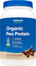 Nutricost Organic Pea Protein Powder (3 LBS) Chocolate - Certified USDA Organic Protein from Plants Vegetarian Friendly Gluten Free Non-GMO