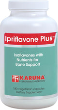 Karuna Ipriflavone Plus 600mg | 180 Vegetarian Capsules | Non-GMO No Preservatives | Vitamin D3 &amp K1 Calcium Magnesium Silicon