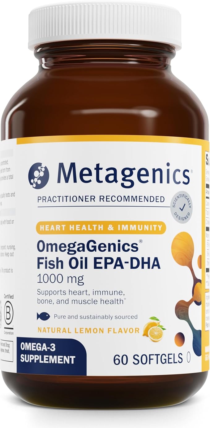 Metagenics Essential Wellness Duo: OmegaGenics EPA-DHA 10000 &amp PhytoMulti Without Iron - Daily Multivitamin for Overall Health &amp Aging - 60 Tablets