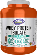 NOW Foods Sports Nutrition Whey Protein Isolate 25 G With BCAAs Creamy Chocolate Powder 5-Pound