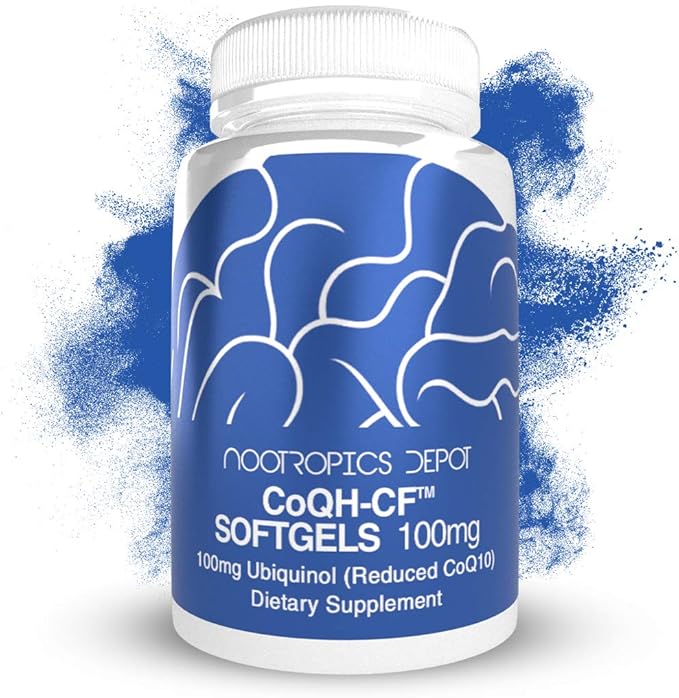 Nootropics Depot Ubiquinol CoQH-CF Softgels | 100mg Ubiquinol Supplement | 30 Count | Reduced CoQ10