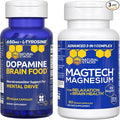 NATURAL STACKS Dopamine Brain Food + Magtech Magnesium Bundle - Chelated Magnesium Complex - Supports Brain Health &amp Mental Drive* - 150 Total Capsules