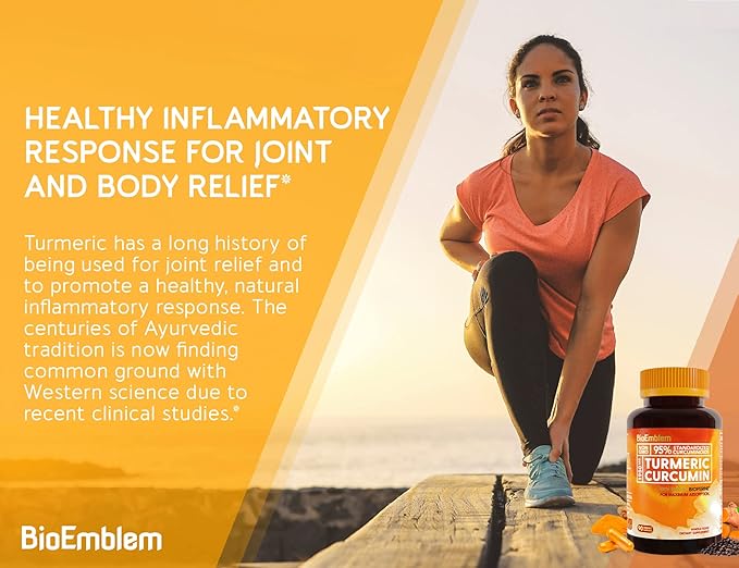 BioEmblem Turmeric Curcumin with Clinically Studied TurmiPure Turmeric Curcumin Supplement with BioPerine