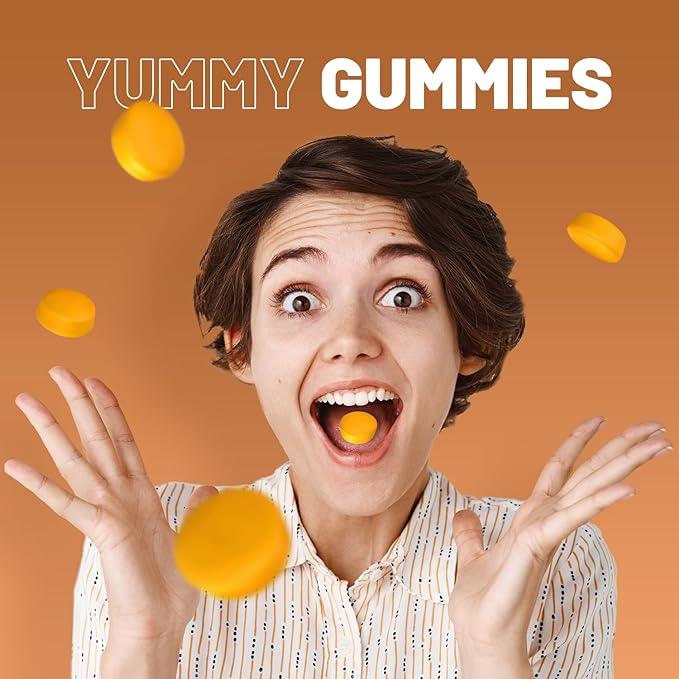 Turmeric and Ginger Gummies | 60 Vegan | Natural Peach Flavour | Mouth-Watering Gummies for Overall Health and Well-Being by Prowise