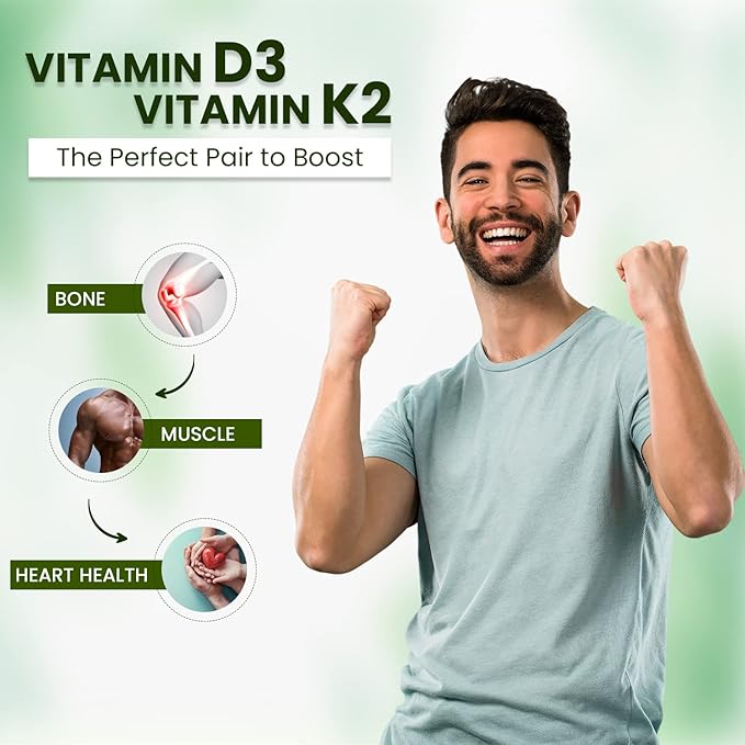 Himalayan Organics Vitamin D3 600 IU + Vitamin K2 as Mk7 | Supports Stronger Immunity Bone &amp Heart Health (120 Veg Tablets)