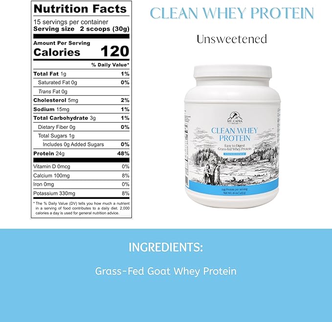 Mt. Capra Clean Whey Protein (Unsweetened) and Clean Whole Protein