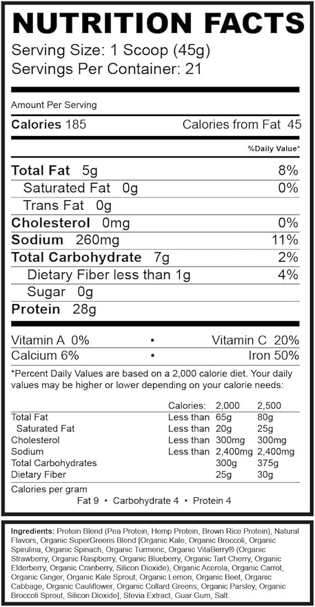 Phyto Perfect Chocolate (2lb) | Vegan Protein Plus Superfoods | Protein Plus Organic Veggies and Organic Fruits