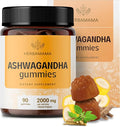 HERBAMAMA Ashwagandha Gummies - 2000mg Pure Ashwagandha Root with Black Pepper for Calm &amp Mood Support - Vegan Non-GMO Calming Supplements for Adults - 90 Pectin-Based Banana-Flavored Chews