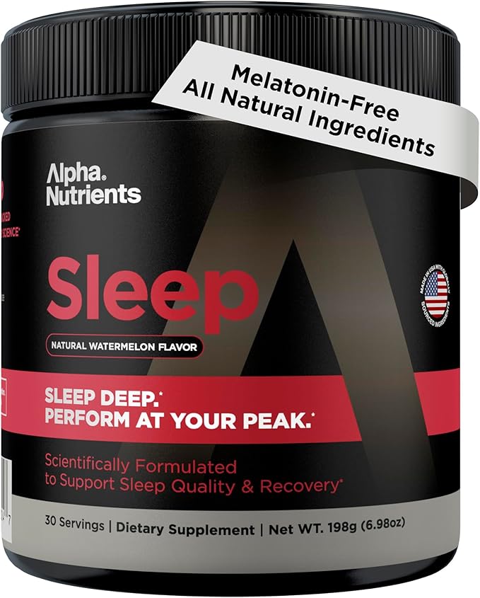Sleep Aid for Adults - Magnesium Glycinate Powder - Melatonin Free Formula with L-Theanine Glycine Inositol - Natural Deep Sleep &amp Recovery for Peak Performance - 30 Servings