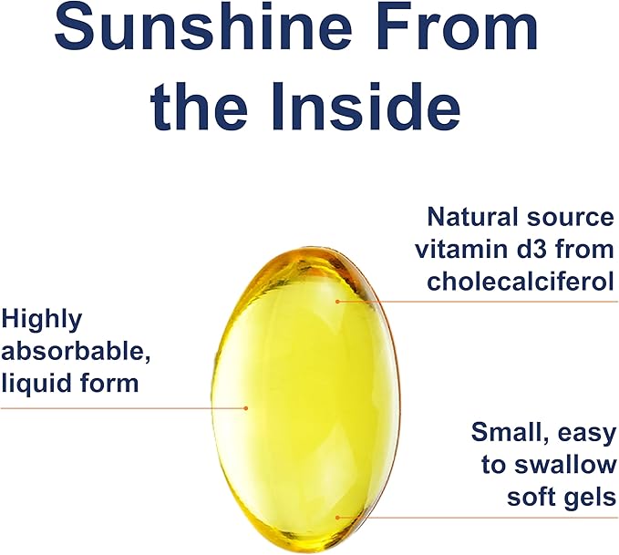 Carlson - Vitamin D3 5000 IU (125 mcg) Bone Health Muscle Health Cholecalciferol Vitamin D Supplements Vitamin D3 Soft Gels 360 Softgels