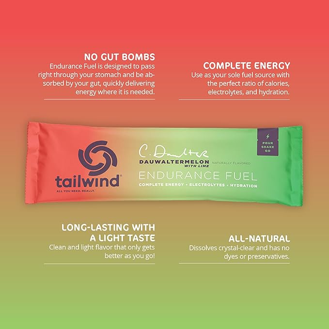 Tailwind Nutrition Endurance Fuel Grab-and-Go Sports Drink Powder Mix with Electrolytes Non-GMO Free of Soy Dairy and Gluten Vegan-Friendly Dauwaltermelon Pack of 12