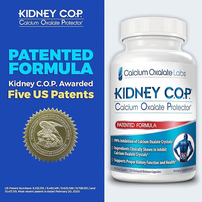 KIDNEY C.O.P. Calcium Oxalate Protector 120 Capsules Kidney Support for Calcium Oxalate Crystals Helps Stops Recurrence of Stones Stronger Than Chanca Piedra Stone Breaker Supplements 3 Pack