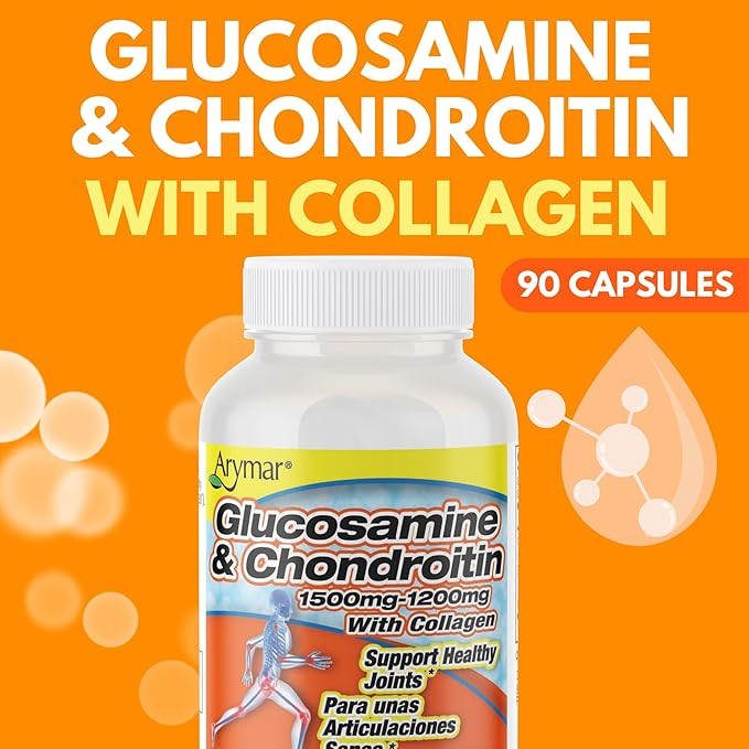 Arymar Glucosamine Chondroitin &amp Collagen Supplement Joint Support Formula Two Pack