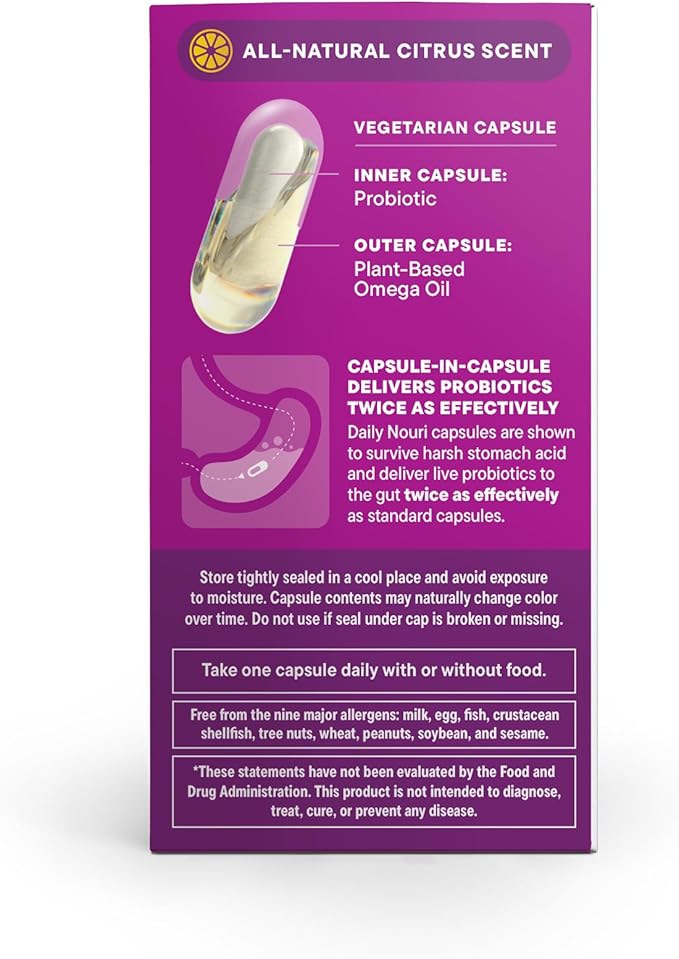 Daily Nouri Hormone Balance Probiotics for Women | Hormone Balance for Women | PMS Hormonal Acne &amp Bloating Support | 7 Clinically Studied Strains + Omega | 30-Day Supply