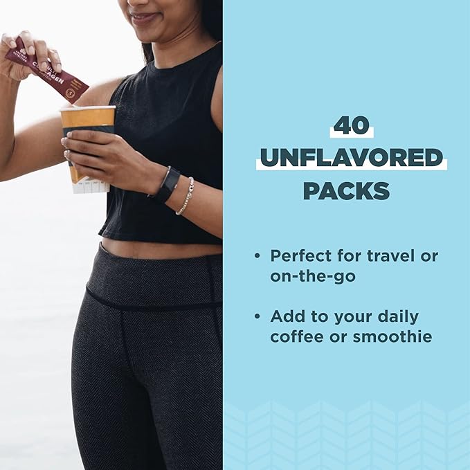Ancient Nutrition Multi Collagen Protein Powder Unflavored 60 Servings + Multi Collagen Protein Powder Stick Packs Unflavored 40 Packs