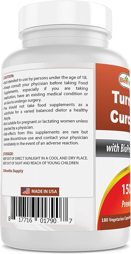 Black Cherry 1000 Mg &amp Turmeric Curcumin 1500mg/Serving with Bioperine