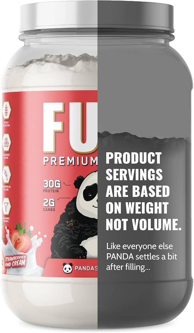 Underground Bio Labs Panda Fuel Premium Protein WheyHydrolyzed CollagenCaseinProbiotics Enzymes Keto FriendlyTime Release 25 Servings (2.5 Pound Strawberries &amp Cream)