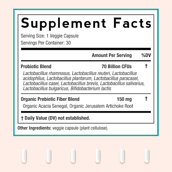 Doctor's Recipes Organic Prebiotics and Probiotics for Women Digestive Health Magnesium Glycinate Supplement