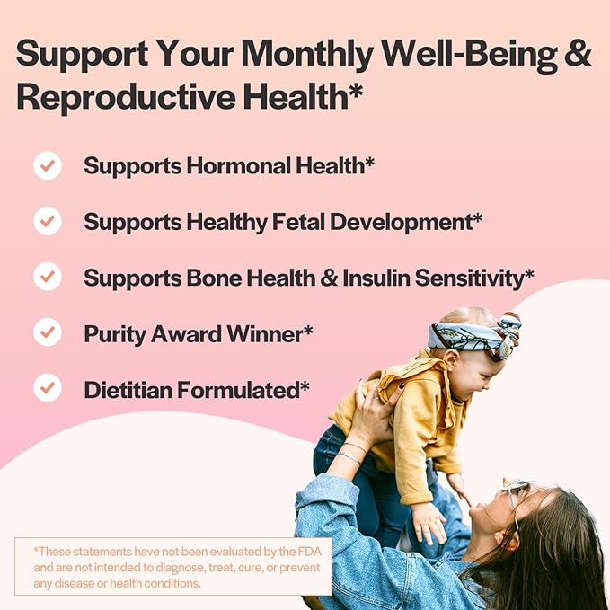 Myo-Inositol &amp D-Chiro Inositol Capsules with MTHF Folate Vitamin D| Support for Ovarian Function Hormone Balance &amp Homocysteine Levels | Fertility Supplements for Women | 40:1 Ratio
