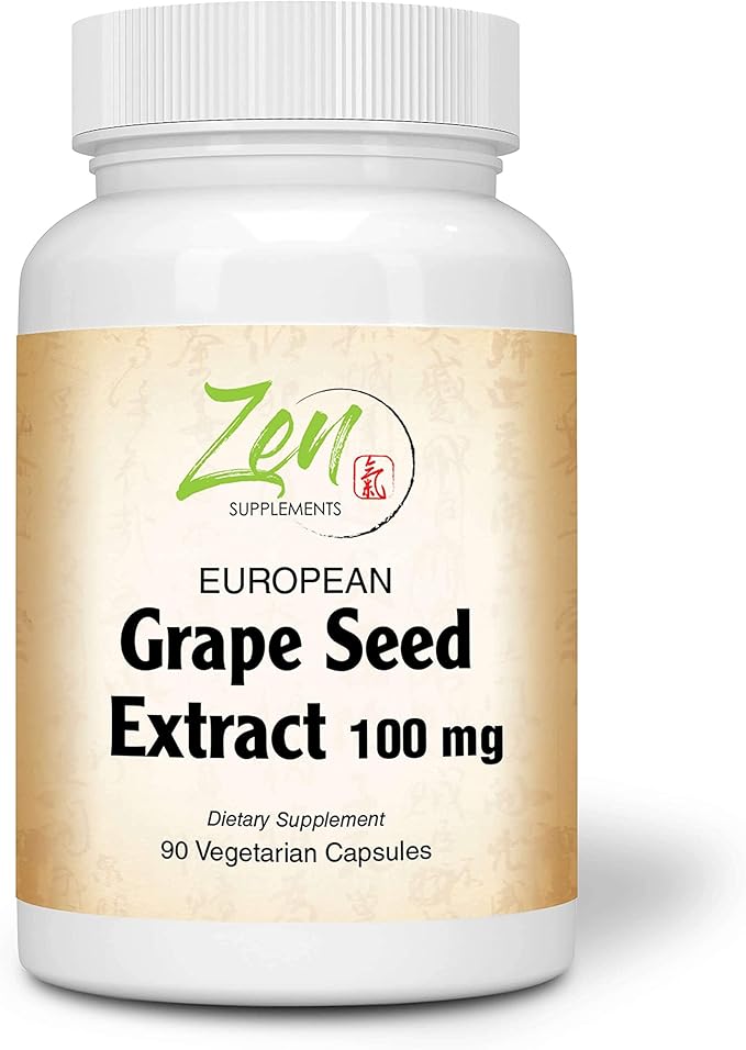 Grape Seed Extract 100mg Strength - European Grape Seed Extract Standardized to 80% OPC for Powerful Antioxidant &amp Inflammation Support - Best Grape Seed Extract -Non-GMO &amp Gluten Free 90-Vegc