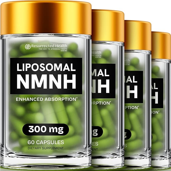 Liposomal NMNH Supplement 300mg – Boosts NAD Anti-Aging Energy &amp Focus – NMM Capsules Alternative to for Cellular Vitality – Third-Party Tested 240 Vegan Capsules | 4 Packs