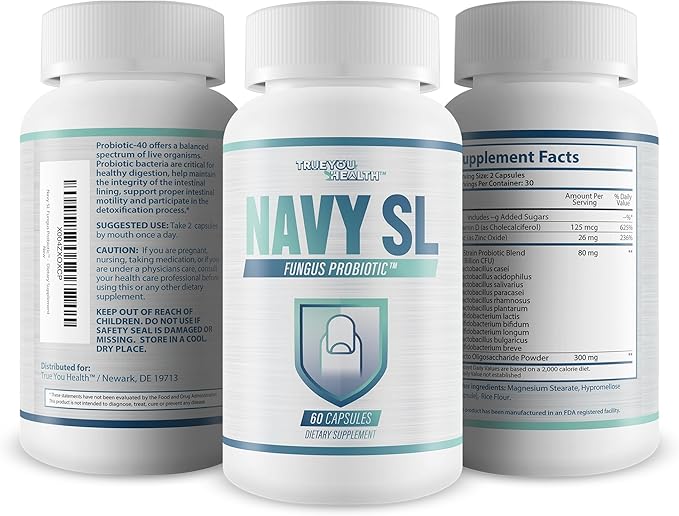 Navy SL Fungus Probiotic - Our Best Toenail Fungus Probiotic for Clear Nails - Probiotics Immune Support - Fight Off Fungi From The Inside Out - Navy Seal Toe Nail Fungal Treatment Fungal Pills