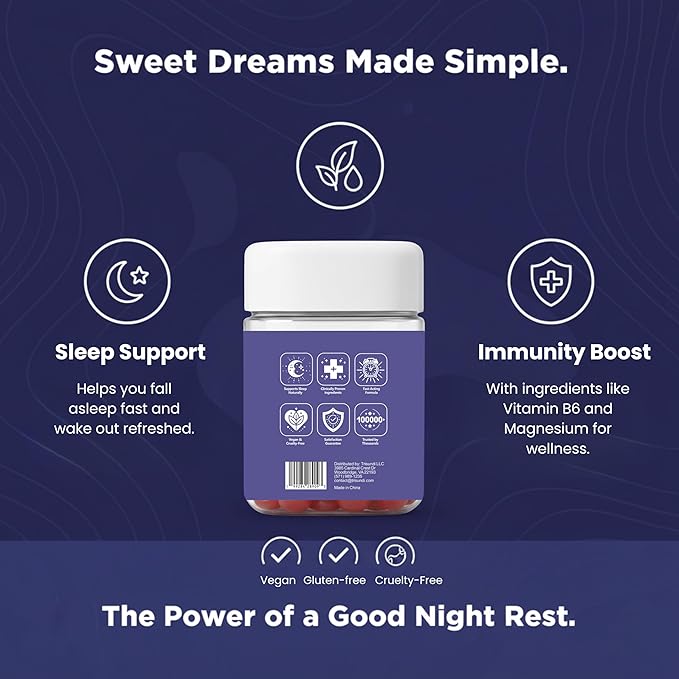 Sleep Gummies Deep Relax 5-HTP Gummies – Melatonin L-Theanine &amp Magnesium – Vegan Fruit-Pectin Formula – Gluten &amp Soy Free – 60 Gummies