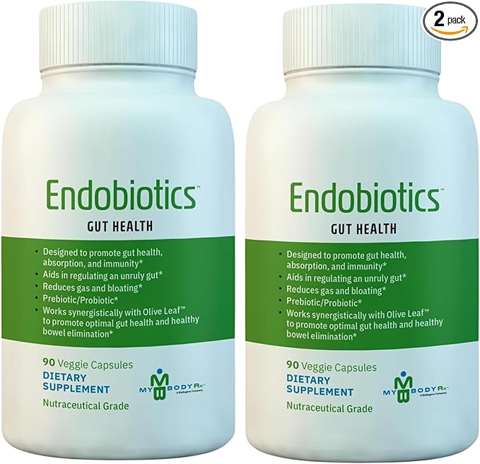 Endobiotics Gut Support Supplement - Rich Blend of Eight Beneficial Bacteria for Optimal Digestive Health-90 Capsules 2pk