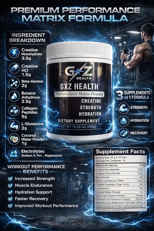 All-in-One Strength Matrix – Dual Creatine Collagen Peptides &amp Hydration in One Complete Performance Formula