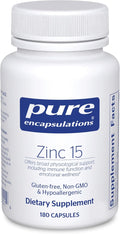 Pure Encapsulations Zinc 15 mg - Zinc Picolinate Supplement for Immune System Support Growth &amp Development - for Wound Healing - 180 Capsules
