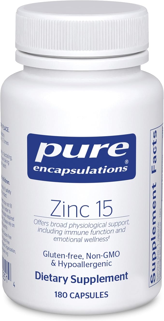 Pure Encapsulations Zinc 15 mg - Zinc Picolinate Supplement for Immune System Support Growth &amp Development - for Wound Healing - 180 Capsules