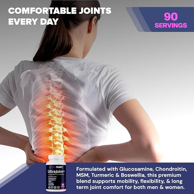 Glucosamine Chondroitin MSM and Turmeric Supplement – Joint Support Supplement for Women and Men with Boswellia and Chondroitin Sulfate for Joint Health Mobility &amp Flexibility – 90 Capsules