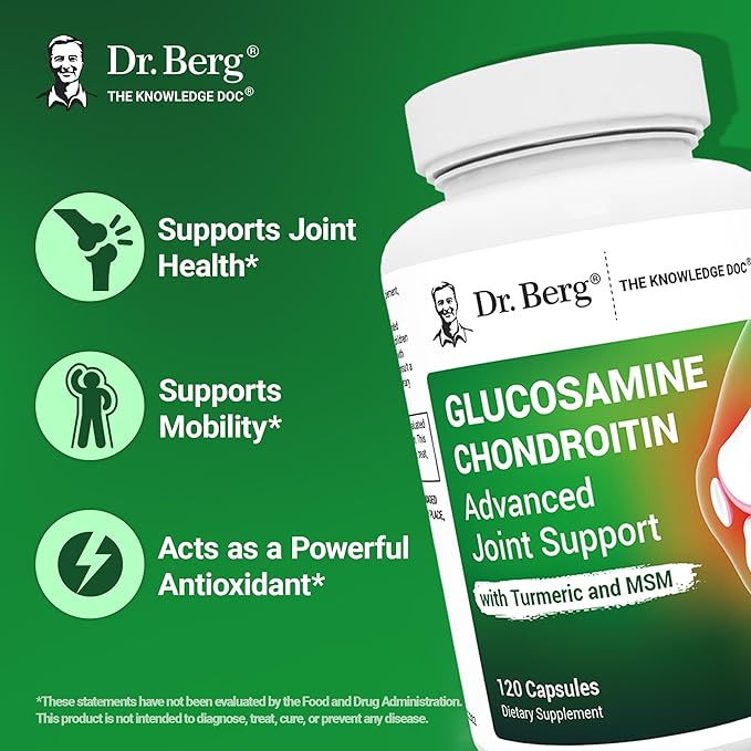Dr. Berg Glucosamine Chondroitin MSM Turmeric &amp Boswellia - Advanced Joint Support Supplement with 1500 mg Glucosamine Sulfate - Includes 120 Capsules